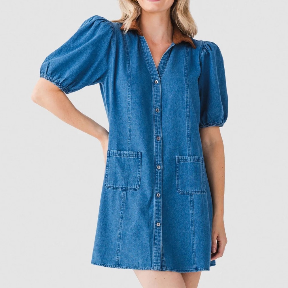 THML Blue Denim Mini Dress